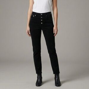 RAG & BONE Nina High-Rise Ankle Skinny Corduroy Pants in Black Size 30